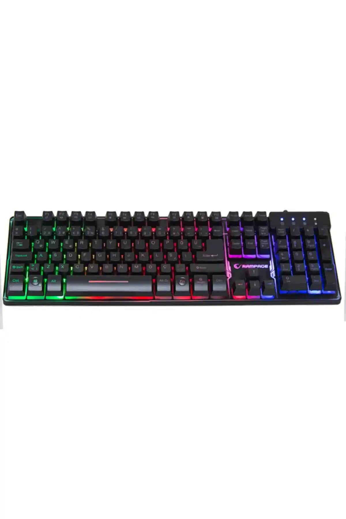 Rampage Titan K9 Siyah USB Gökkuşağı Renkli Aydınlatmalı Mekanik Gaming Klavye