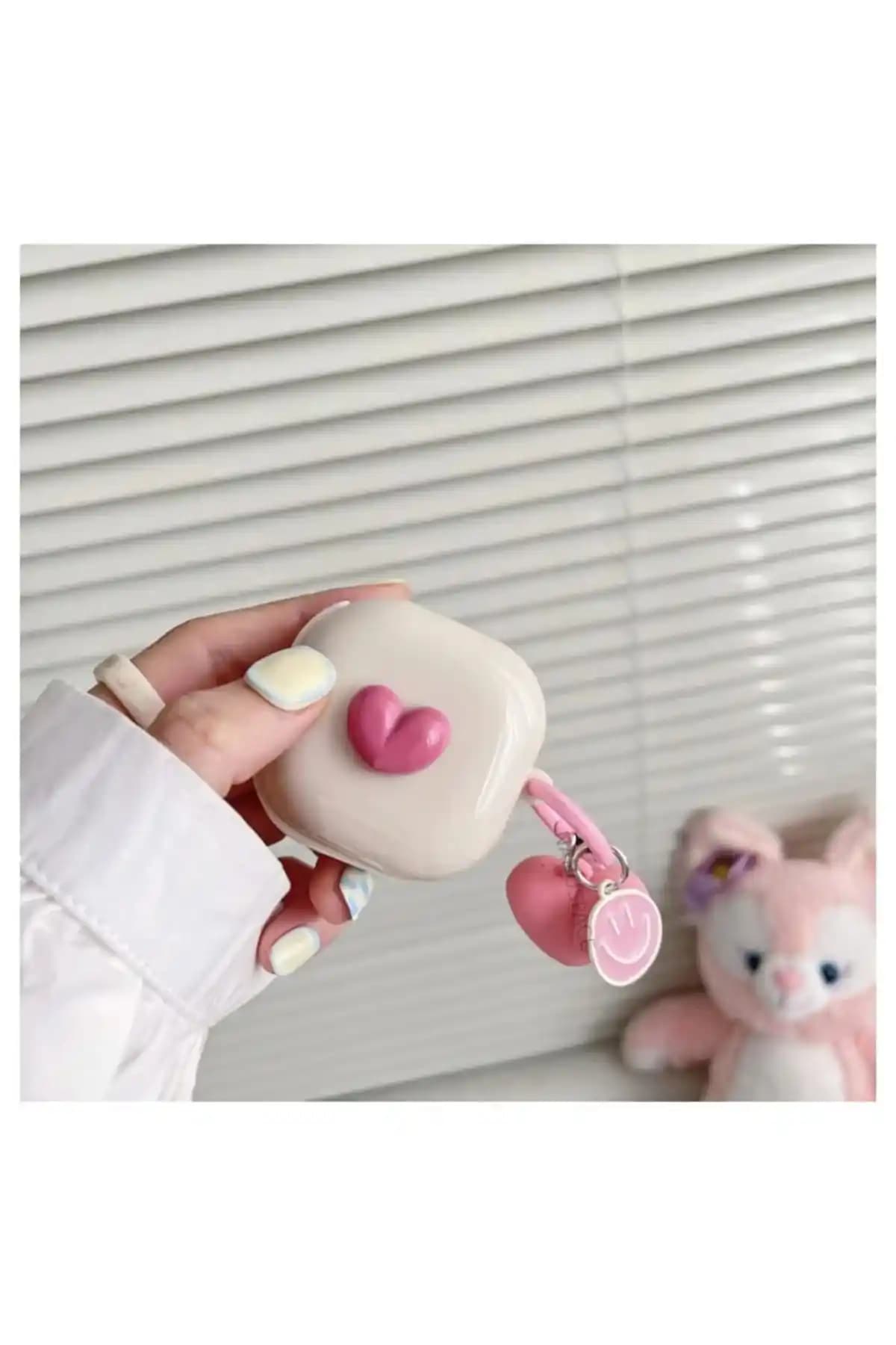 Samsung Galaxy Buds 2 İçin Pembe Kalp Desenli Kulaklık Kılıfı Şık ve Dayanıklı Koruma Ürünü
