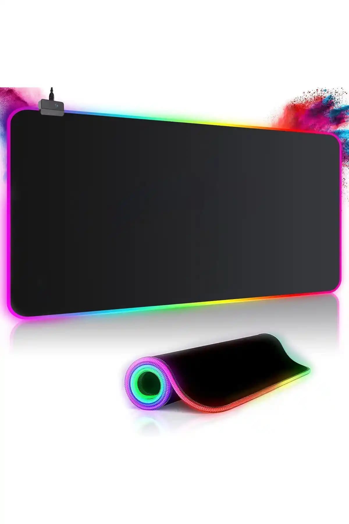 SOMIC RGB Fare Altlığı 80x30cm Şık Tasarım ve Renkli Işıklandırma Özelliğiyle