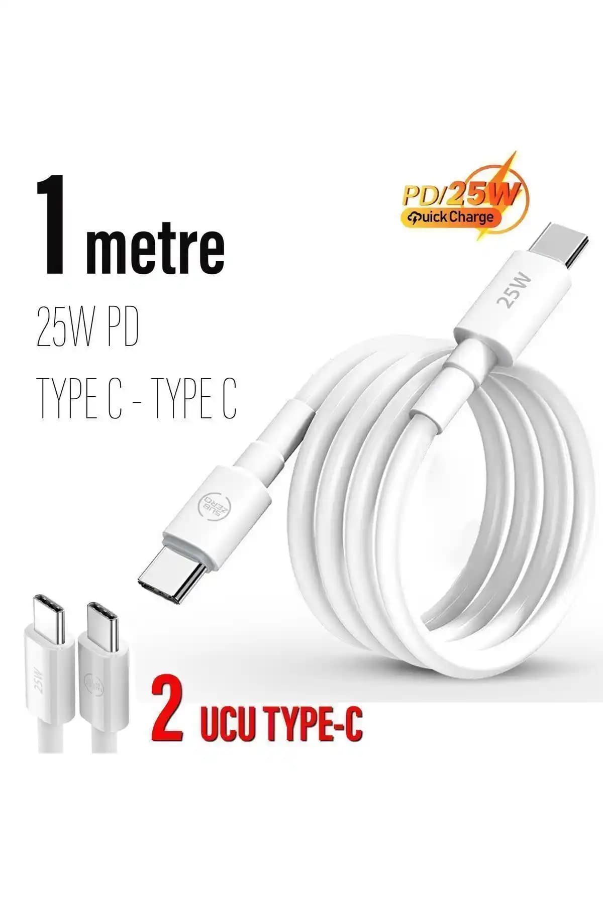 Subzero 25W Hızlı Type-C Şarj ve Veri Transfer Kablosu Entegre Tasarım ve Dayanıklılık