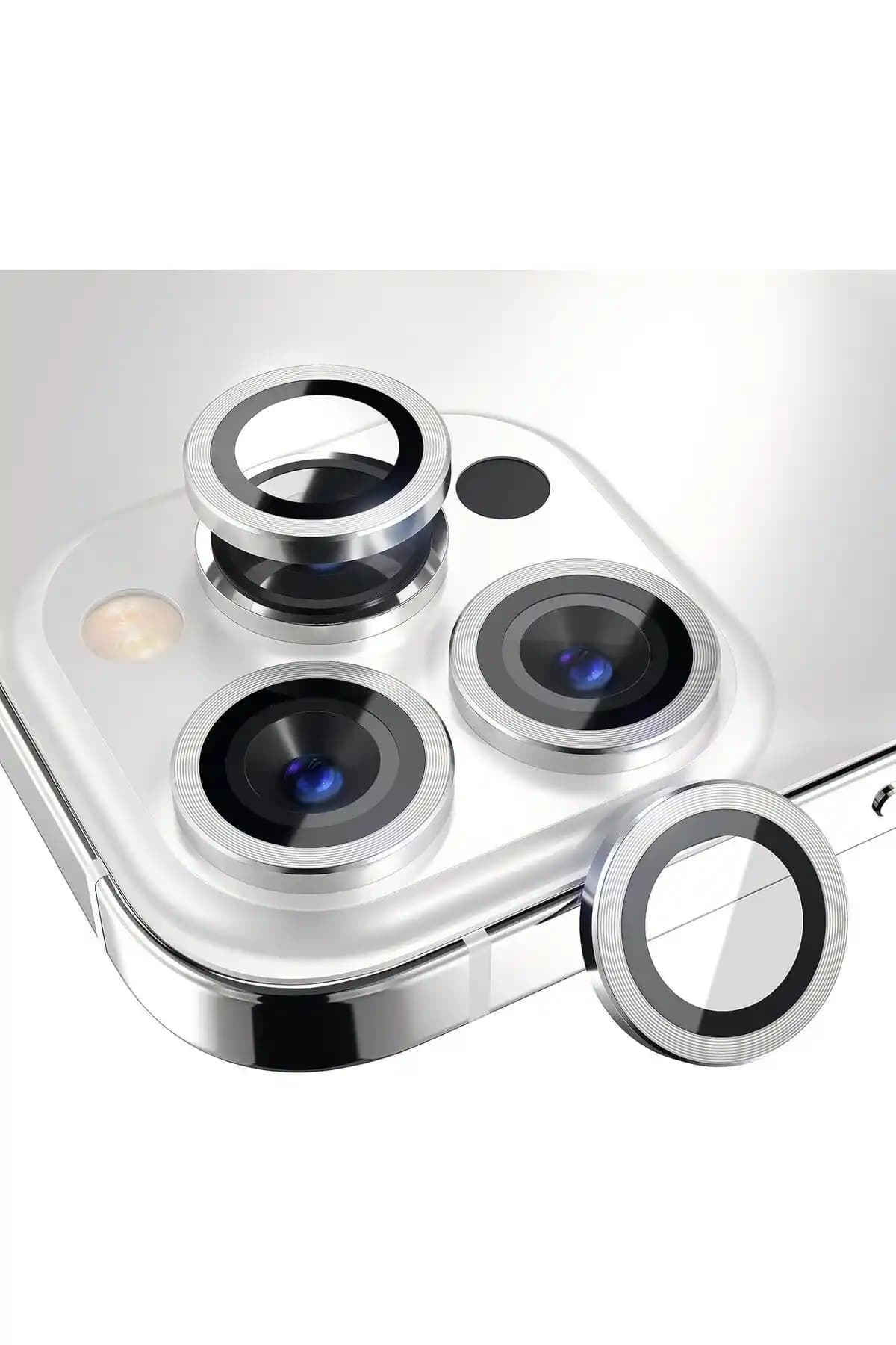 Powerfox iPhone 13 Pro ve 13 Pro Max Uyumlu Alüminyum Lens Koruyucu Seti