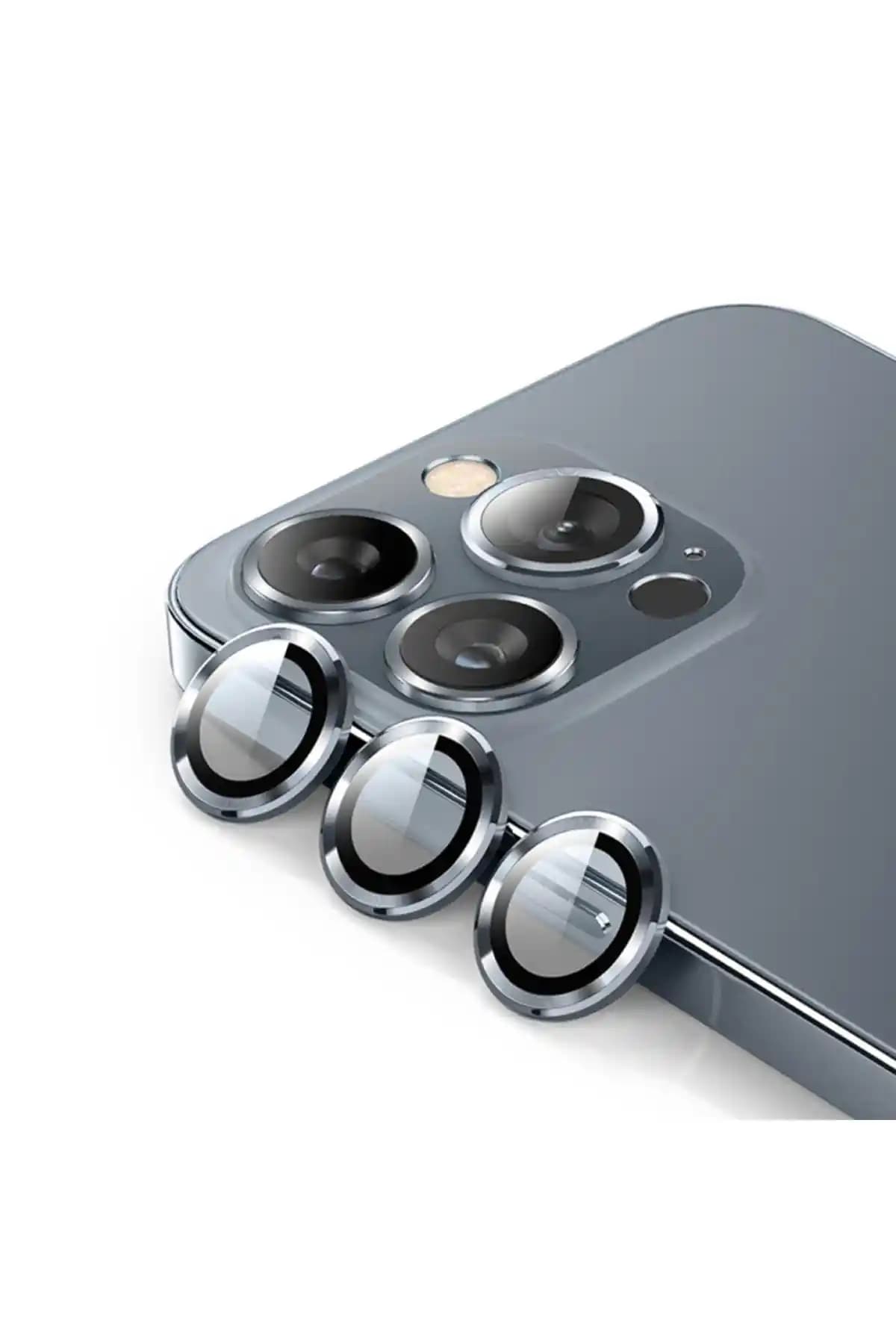 Powerfox Kamera Lens Koruyucu Seti iPhone 14 Pro ve 14 Pro Max ile Uyumlu Güçlü Koruma